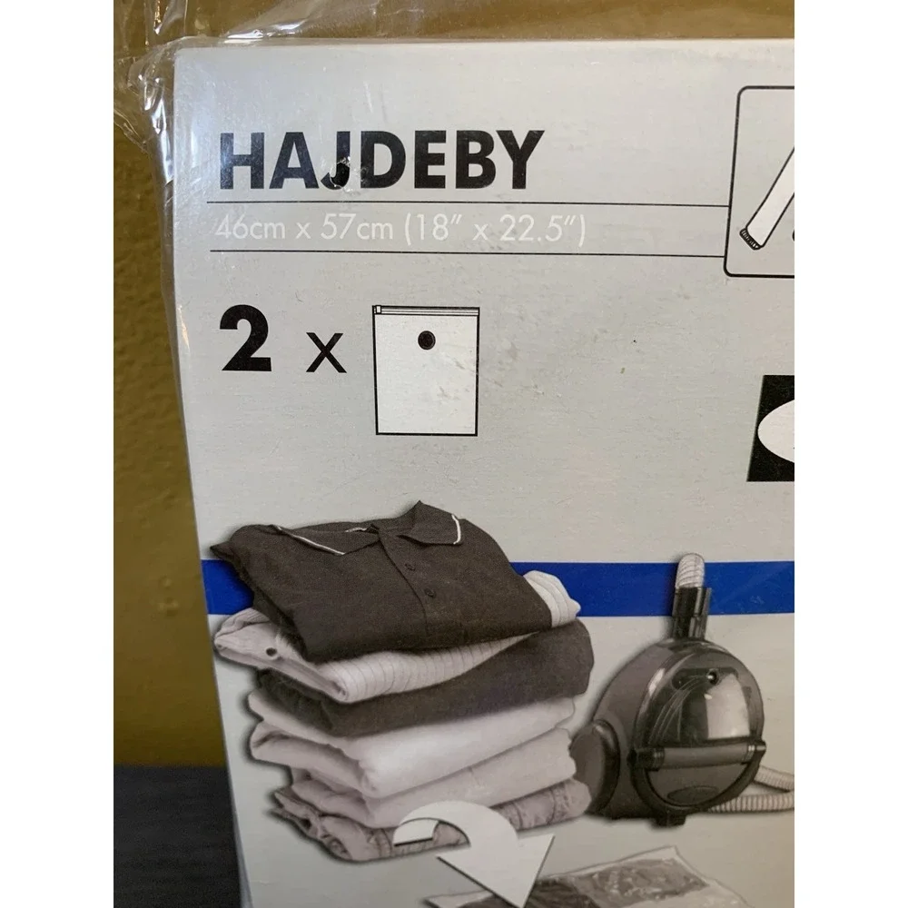 IKEA HAJDEBY Vaccum Storage Bag. 2x Sealed Bags 56cm‎ X 57cm - New